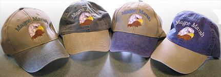Selection of Magee Marsh eagle ball caps